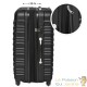 4 Valises de Voyage Solides Noires 25 - 45 - 72 - 108 litres. Pour le voyage court et long