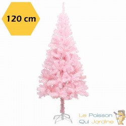 Sapin de Noël Rose artificiel 120 X 65 cm et pied support pour un Noël original.