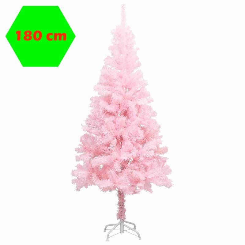 Sapin de Noël Rose artificiel 180 X 93 cm et pied support pour un Noël original.