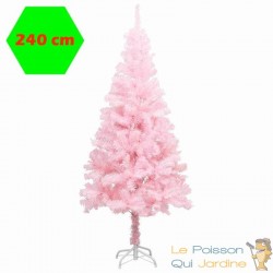 Sapin de Noël Rose artificiel 240 X 120 cm et pied support pour un Noël original.