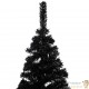 Sapin de Noël Noir artificiel 150 X 75 cm et pied support pour un Noël original.
