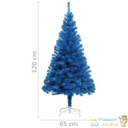 Sapin de Noël Bleu artificiel 120 X 65 cm et pied support pour un Noël original.