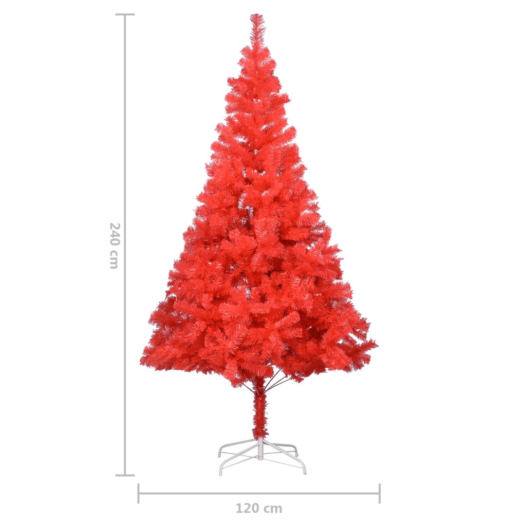 Sapin de Noël Rouge Artificiel 240 X 120 cm et pied support pour un Noël original.