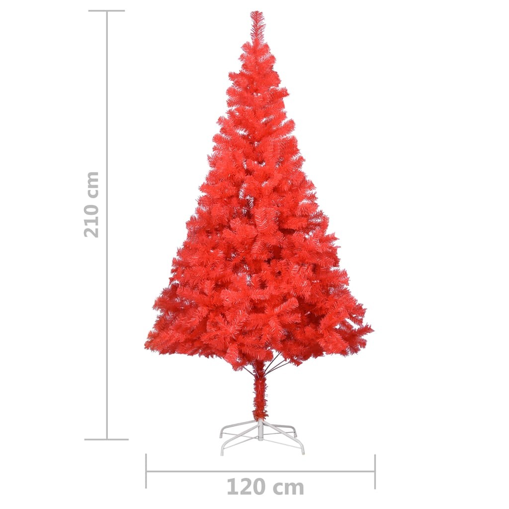 Sapin de Noël Rouge Artificiel 210 X 120 cm et pied support pour un Noël original.