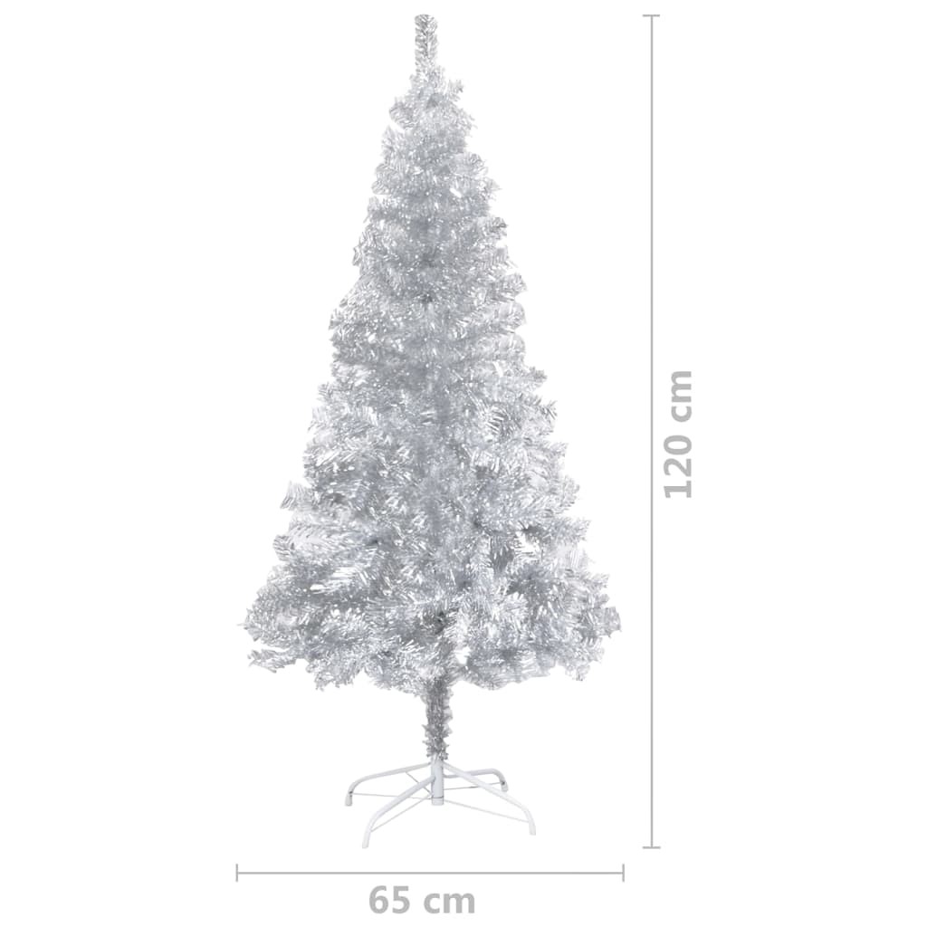 Sapin de Noël Argenté Artificiel 120 X 65 cm et pied support pour un Noël original.