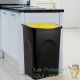 Poubelle domestique 50 l. Jaune et noire. Idéal tri et recyclage