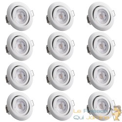 Ensemble de 6 Spots encastrables LED Pour plafond Blanc de 5W