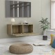 Meuble TV 2 Tiroirs : 80 X 30 X 30 Blanc. A suspendre au mur