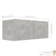 Meuble TV 2 Tiroirs : 80 X 30 X 30 Couleur Gris Béton. A suspendre au mur