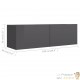 Meuble TV 2 Tiroirs : 100 X 30 X 30 Couleur Gris Brillant. A suspendre au mur