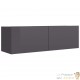 Meuble TV 2 Tiroirs : 100 X 30 X 30 Couleur Gris Brillant. A suspendre au mur