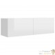 Meuble TV 2 Tiroirs : 100 X 30 X 30 Couleur Blanc Brillant. A suspendre au mur