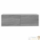 Meuble TV 2 Tiroirs : 100 X 30 X 30 Couleur Chêne Gris. A suspendre au mur