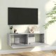 Meuble TV 2 Tiroirs : 100 X 30 X 30 Couleur Chêne Gris. A suspendre au mur