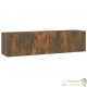 Meuble TV 2 Tiroirs : 120 X 30 X 30 Couleur Bois Foncé. A suspendre au mur