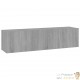 Meuble TV 2 Tiroirs : 120 X 30 X 30 Couleur Bois Gris. A suspendre au mur