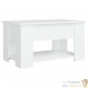 Table Basse Salon. Blanc. Plateau Relevable. Grand Espace de Rangement