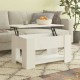 Table Basse Salon. Blanc. Plateau Relevable. Grand Espace de Rangement