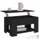 Table Basse Salon. Noir. Plateau Relevable. Grand Espace de Rangement