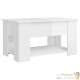 Table Basse Salon. Couleur Blanc Brillant. Plateau Relevable. Grand Espace de Rangement