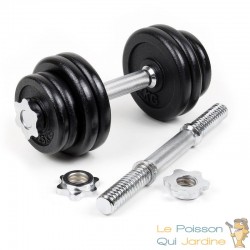 2 haltères Musculation 20 kg. En Fonte, 8 disques, pour une Musculation Efficace