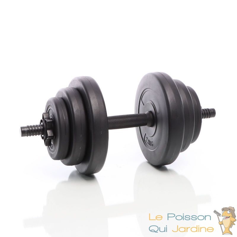 2 haltères Musculation 9 kg. 6 disques, pour une Musculation Efficace - Le  Poisson Qui Jardine