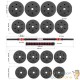 2 haltères Musculation 20 kg. 12 disques 2 en 1, Haltères courtes et longues