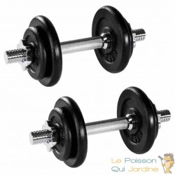 2 haltères Musculation 10 kg. 4 disques, pour une Musculation Efficace