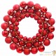 Couronne de Noël 45 cm Rouge. Fabriquée en boules de Noël Incassables