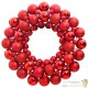 Couronne de Noël 45 cm Rouge. Fabriquée en boules de Noël Incassables