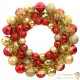 Couronne de Noël 45 cm Rouge & Or. Fabriquée en boules de Noël Incassables