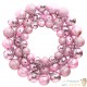 Couronne de Noël 45 cm Rose. Fabriquée en boules de Noël Incassables