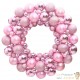 Couronne de Noël 45 cm Rose. Fabriquée en boules de Noël Incassables