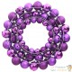 Couronne de Noël 45 cm Violet. Fabriquée en boules de Noël Incassables