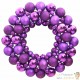 Couronne de Noël 45 cm Violet. Fabriquée en boules de Noël Incassables