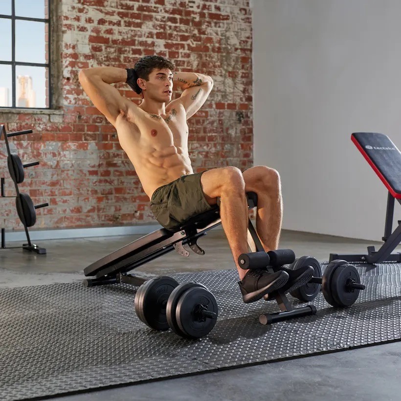 Banc de Musculation Abdominaux et haltérophilie. Confortable et de Qualité