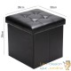 Pouf Avec Rangement Noir pour salon ou chambres. Simili