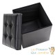 Pouf Avec Rangement Noir pour salon ou chambres. Simili