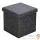 Pouf Avec Rangement Tissu Gris Foncé pour salon ou chambres.