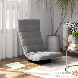 Fauteuil Moderne Gris en Velours ou chaise longue de salon. Pivotant à 360°