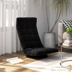 Fauteuil Moderne Noir en Velours ou chaise longue de salon. Pivotant à 360°