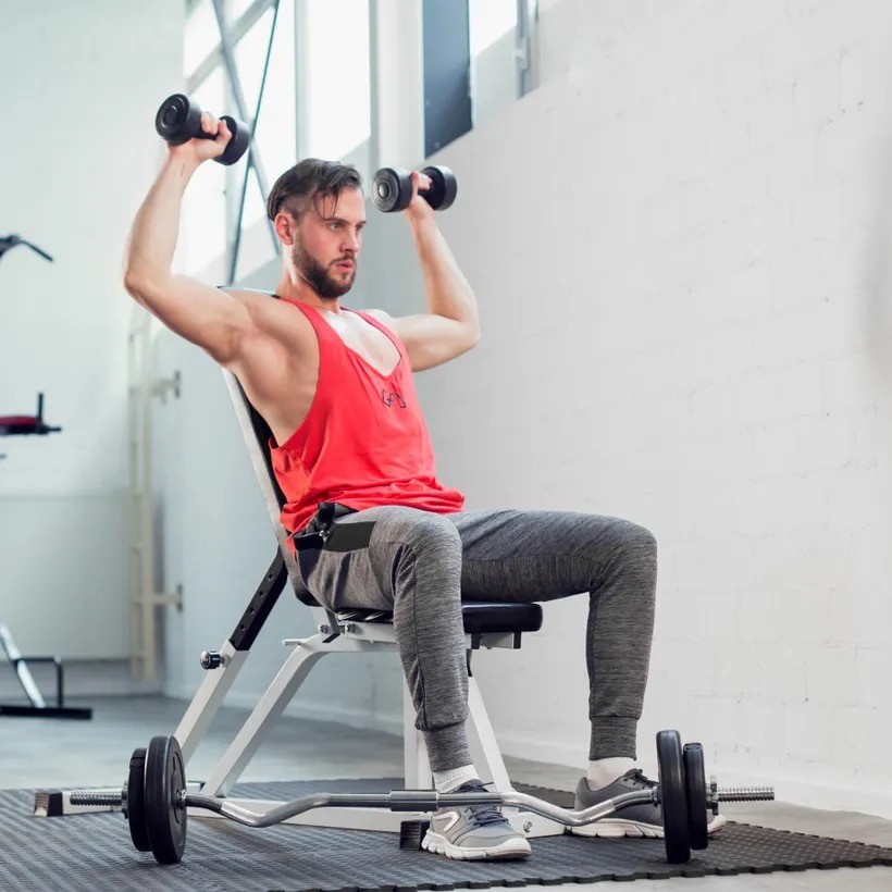 Banc de Musculation Abdominaux et haltérophilie. Confortable et de Qualité