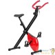 Vélo d'appartement rouge et noir, pliable avec ordinateur d'entraînement