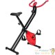 Vélo d'appartement rouge et noir, pliable avec ordinateur d'entraînement