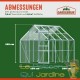 Serre de jardin Aluminium 250 x 190 x 195cm avec 2 lucarnes
