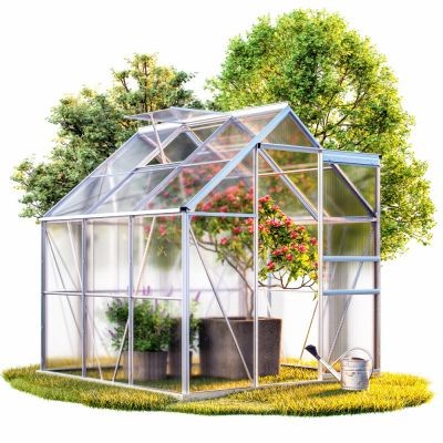 Serre de jardin Aluminium 190 x 190 x 195cm avec lucarne