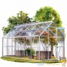 Serre de jardin Aluminium 380 x 190 x 195cm avec 4 lucarnes