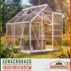 Serre de jardin Aluminium 190 x 190 x 195cm + Fondations avec lucarne