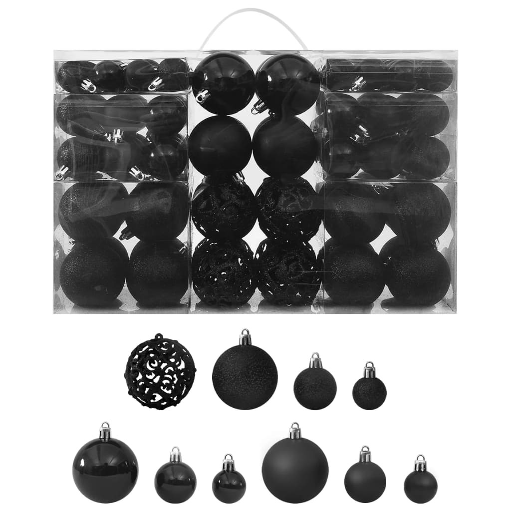 100 Boules de Noël Noir pour décorer votre sapin