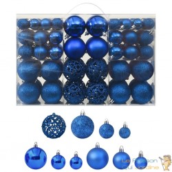 100 Boules de Noël Couleur Bleu pour décorer votre sapin de Noël